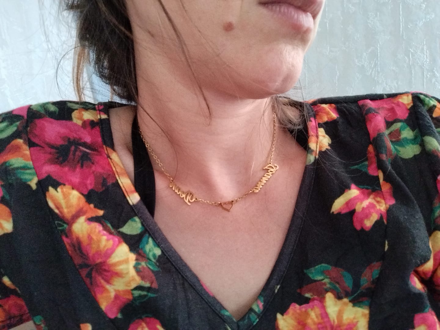 Customer photo review of Collier Coeur & Prénoms Sautoir Personnalisé