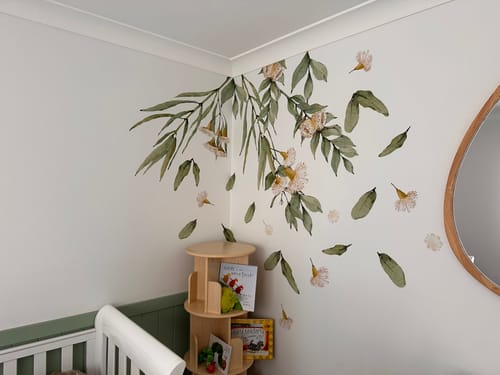 Customer photo review of Flowering Gum Tree Wall Decal Set (Gold)
