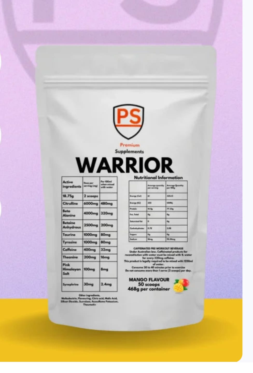 Customer photo review of Warrior High-Stimulant Pre-workout