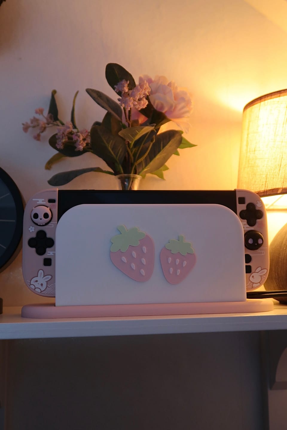 Customer photo review of Strawberry Dock Cover for Nintendo Switch 2 – Original Faceplate Design