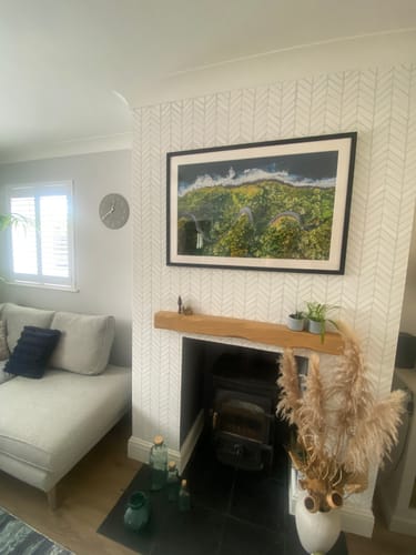 Customer photo review of HERRINGBONE Furniture Stencil