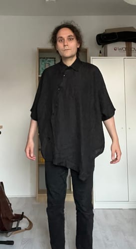 Customer photo review of Summer Asymmetric Loose Half Sleeve Shirt