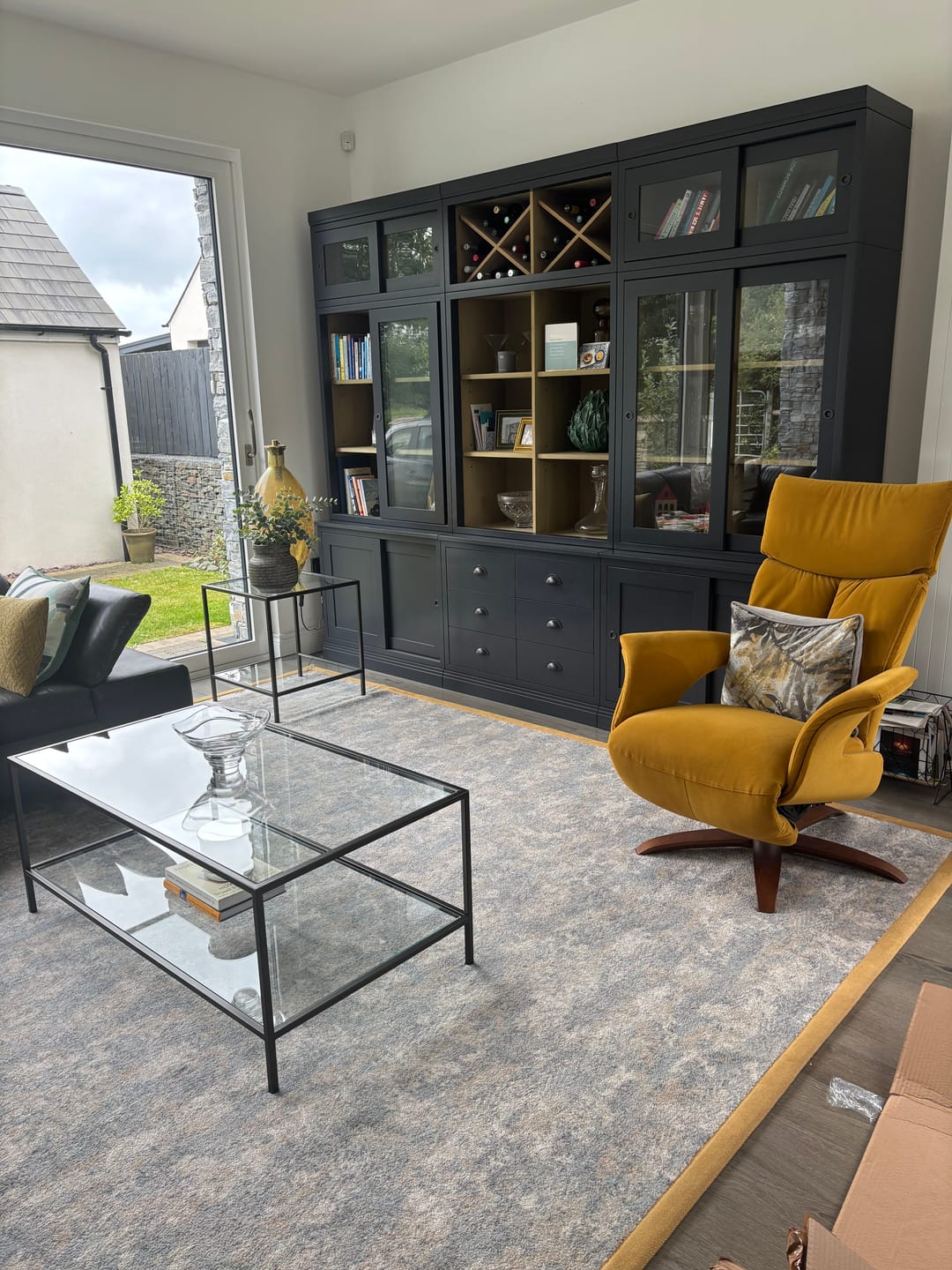 Customer photo review of Madison Glass Metal Coffee Table - Dark Bronze