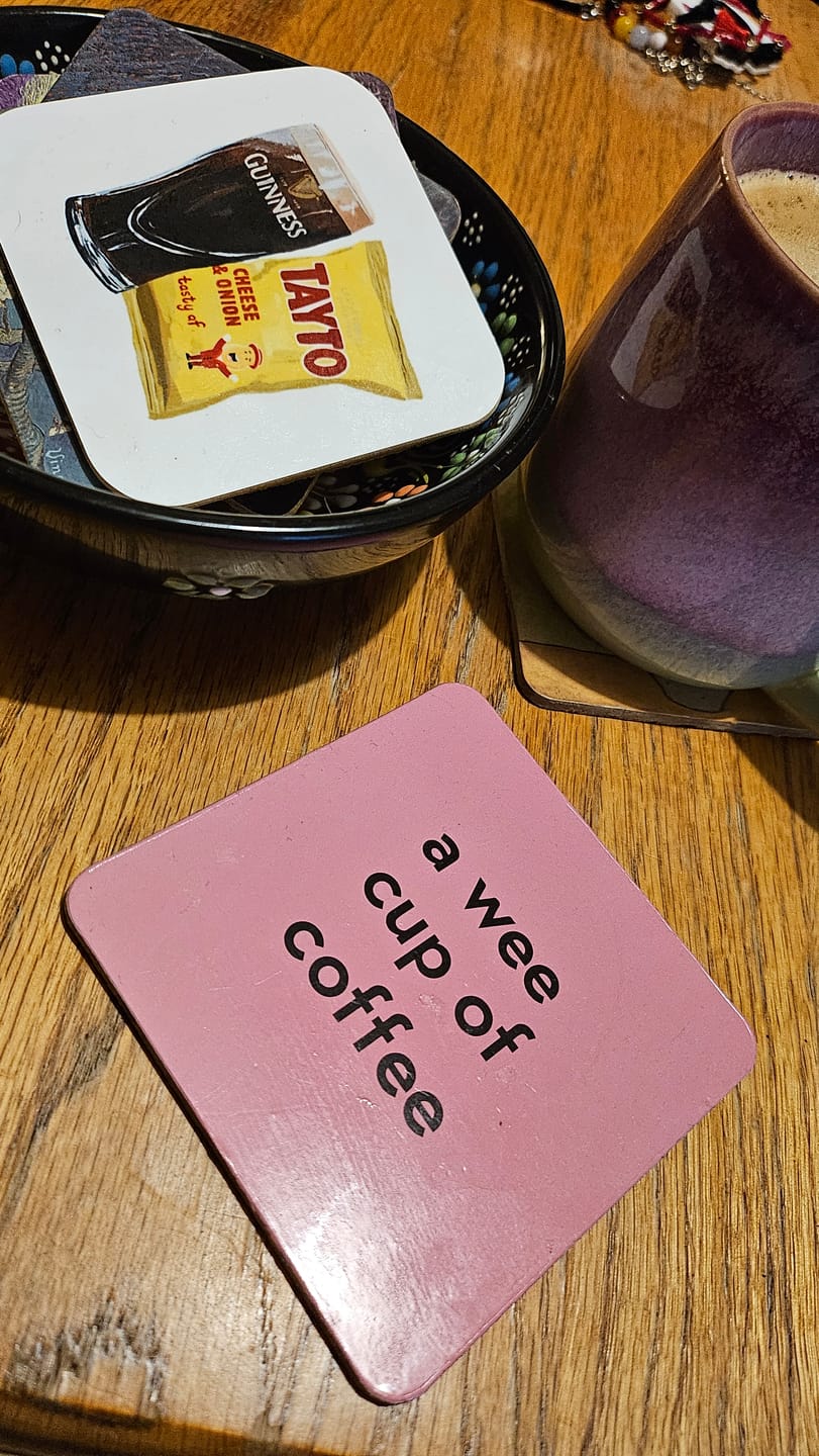 Customer photo review of Pint & Tayto Coaster | Dearbhail Designs