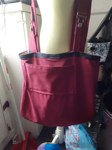 Customer photo review of Per Metre Plain Cotton Canvas, 'Maroon' - 55" Wide