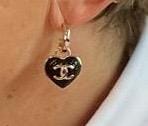 Customer photo review of HEART CC QUILTED DROP EARRINGS