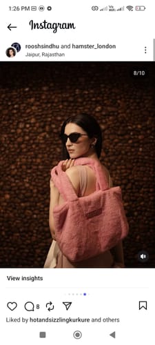 Customer photo review of Hamster London Fur Baby Tote Bag Pink