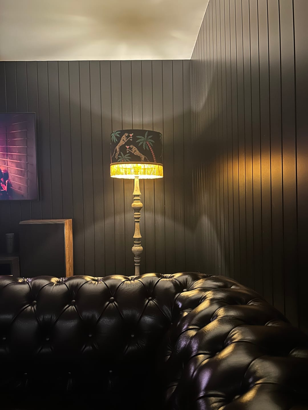 Customer photo review of Cocktail Cheetah Tassel Drum Lampshade Black