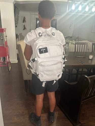 Customer photo review of Gen 3 White 35L Backpack