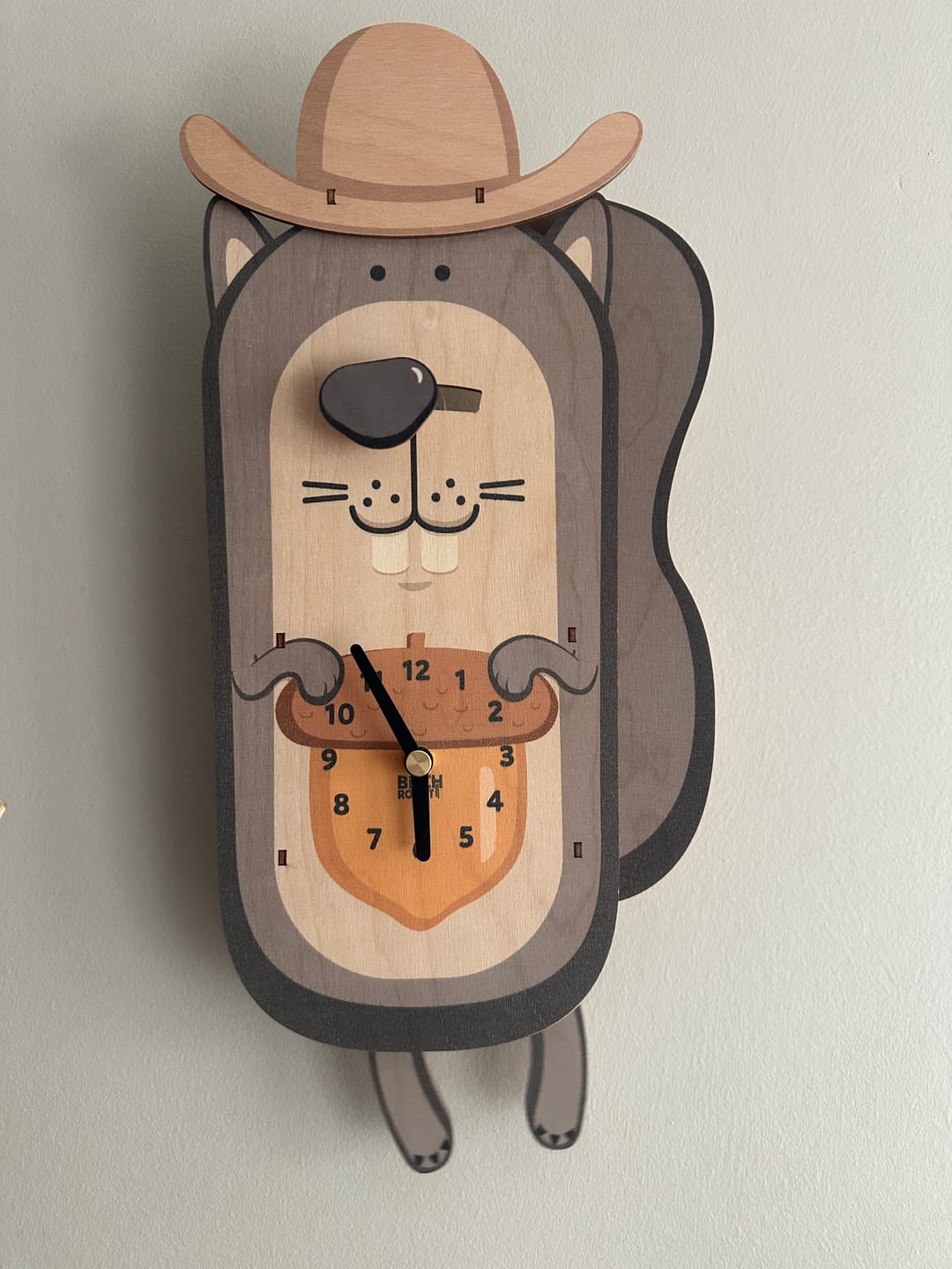 Customer photo review of Chestnut the Squirrel Pendulum Clock