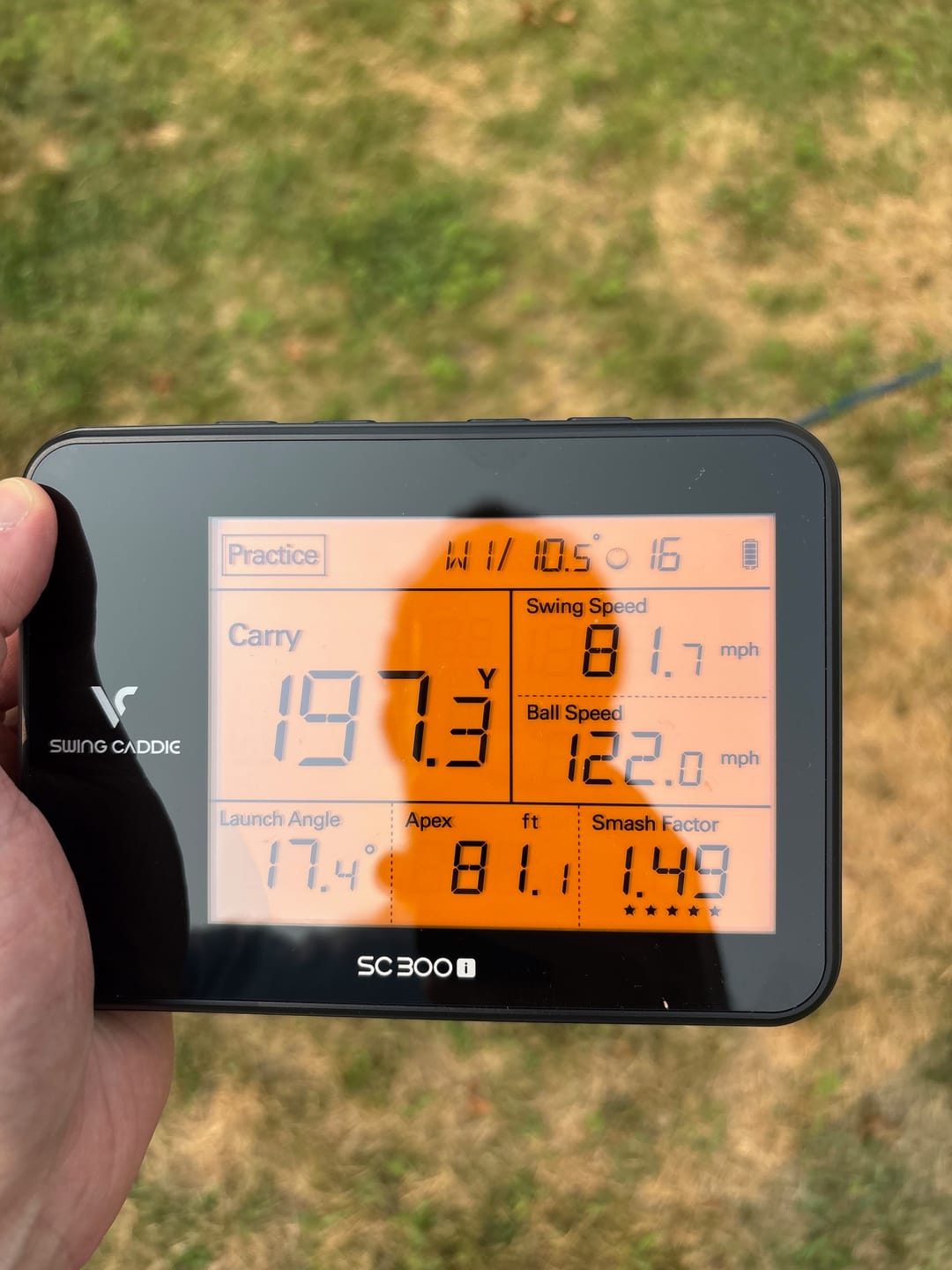 Customer photo review of Swing Caddie SC300i Portable Golf Launch Monitor