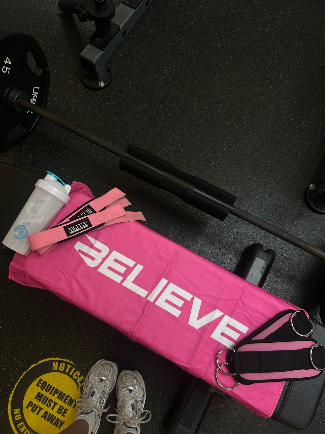 Customer photo review of Believe Gym Towel