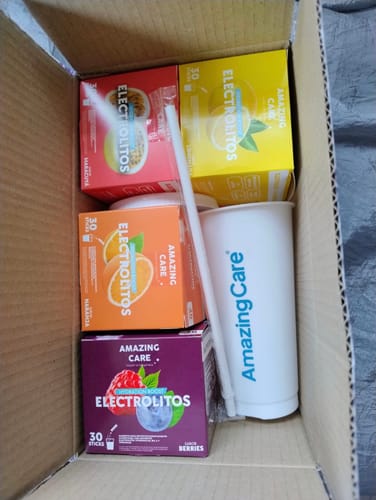 Customer photo review of Súper Pack Electrolitos Mix Sabores + Vaso Regalo
