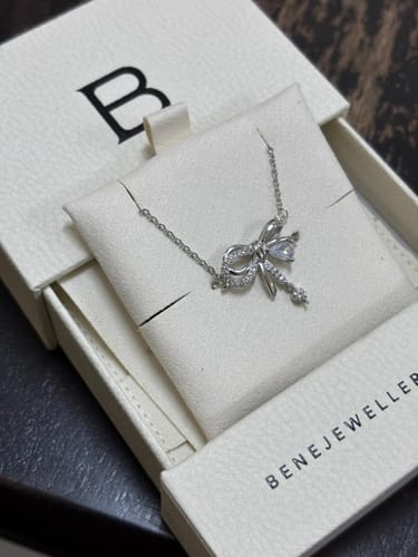 Customer photo review of Lily Bow Necklace