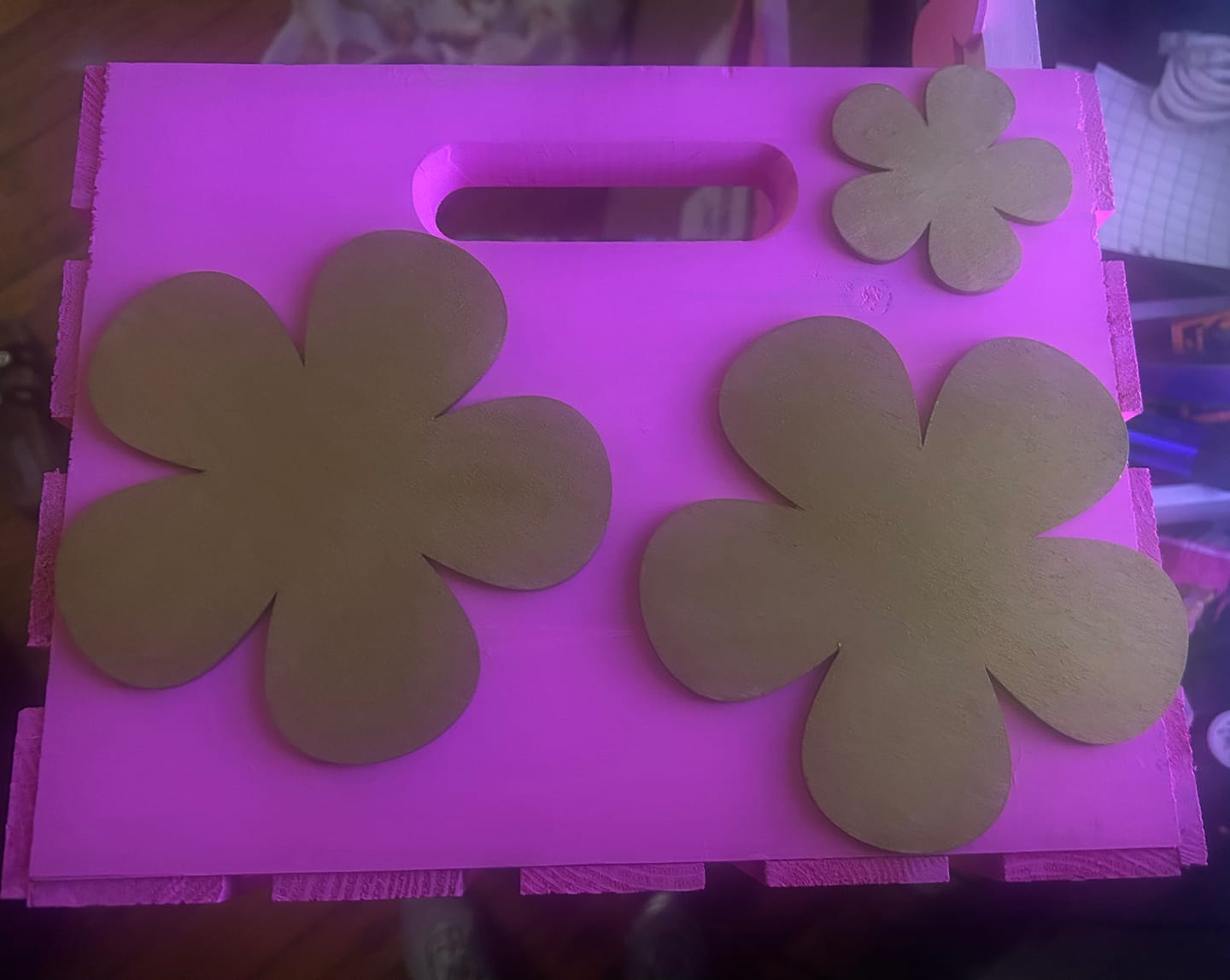 Customer photo review of Unfinished Wood Flower Shape - Spring - Craft - up to 46" DIY