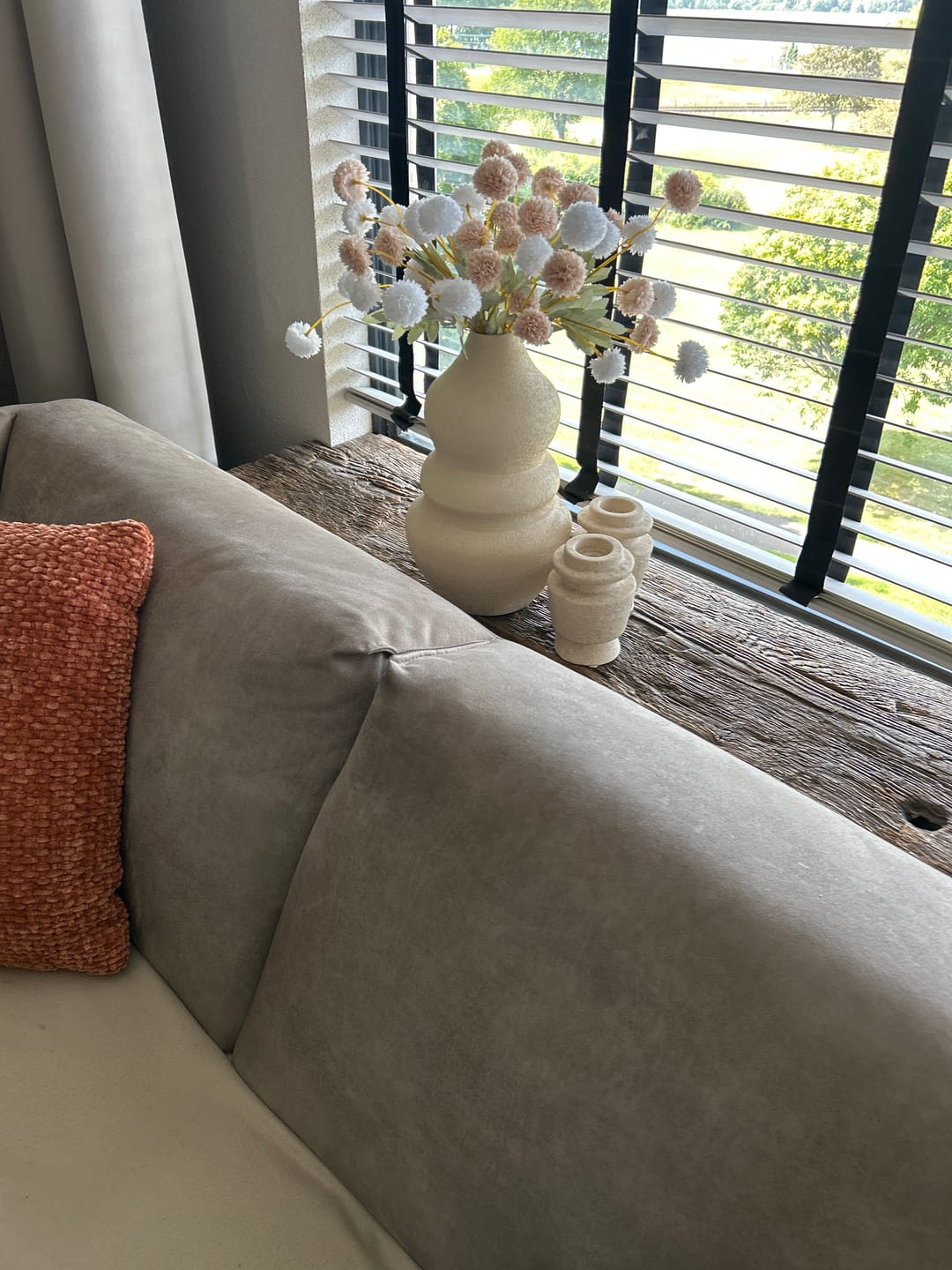 Customer photo review of Zijden Kiku Bloemen - Beige Mix