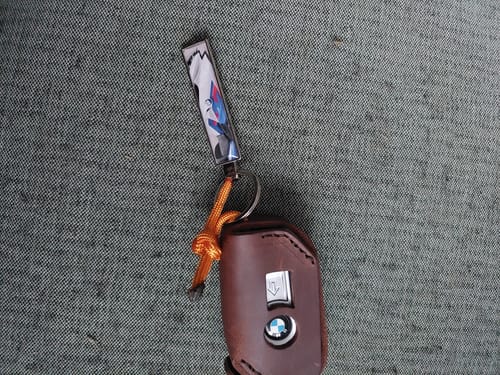 Customer photo review of Metall Schlüsselanhänger personalisiert mit Name, Text, Spruch und Foto