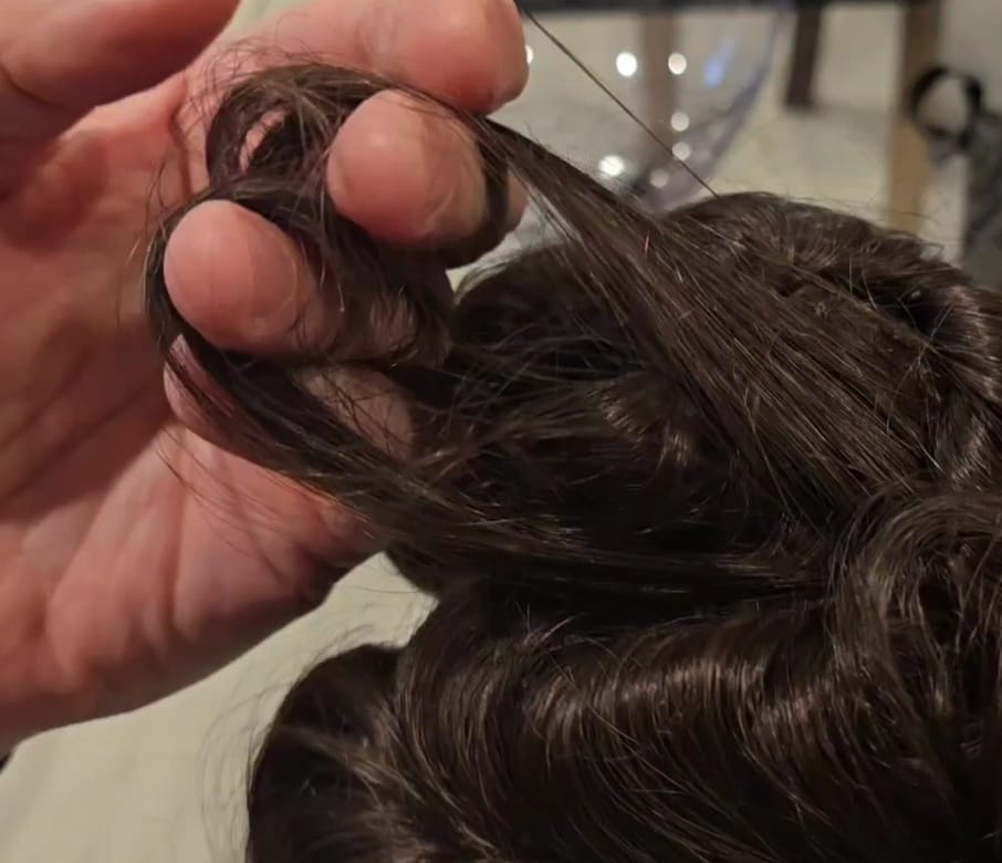 Customer photo review of Men Hair Pieces Genie Lace Top with PU around base