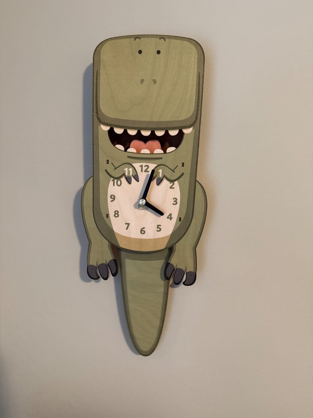 Customer photo review of Ralphie the T-Rex Pendulum Clock
