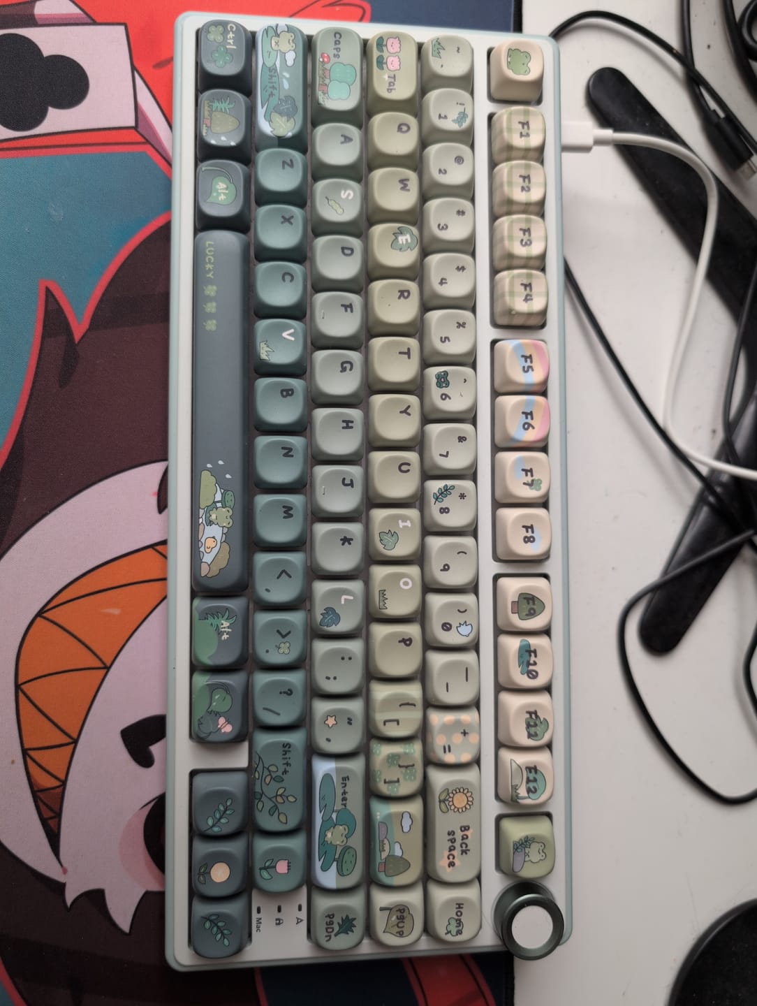 Customer photo review of KiiBOOM X Cosydiaries Rainy Froggy Day Keycap Set
