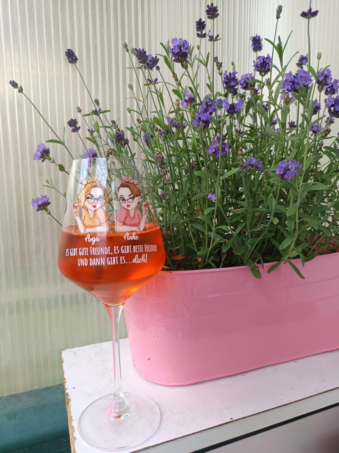 Customer photo review of Beste Freunde - Personalisiertes Glas für Sommergetränke