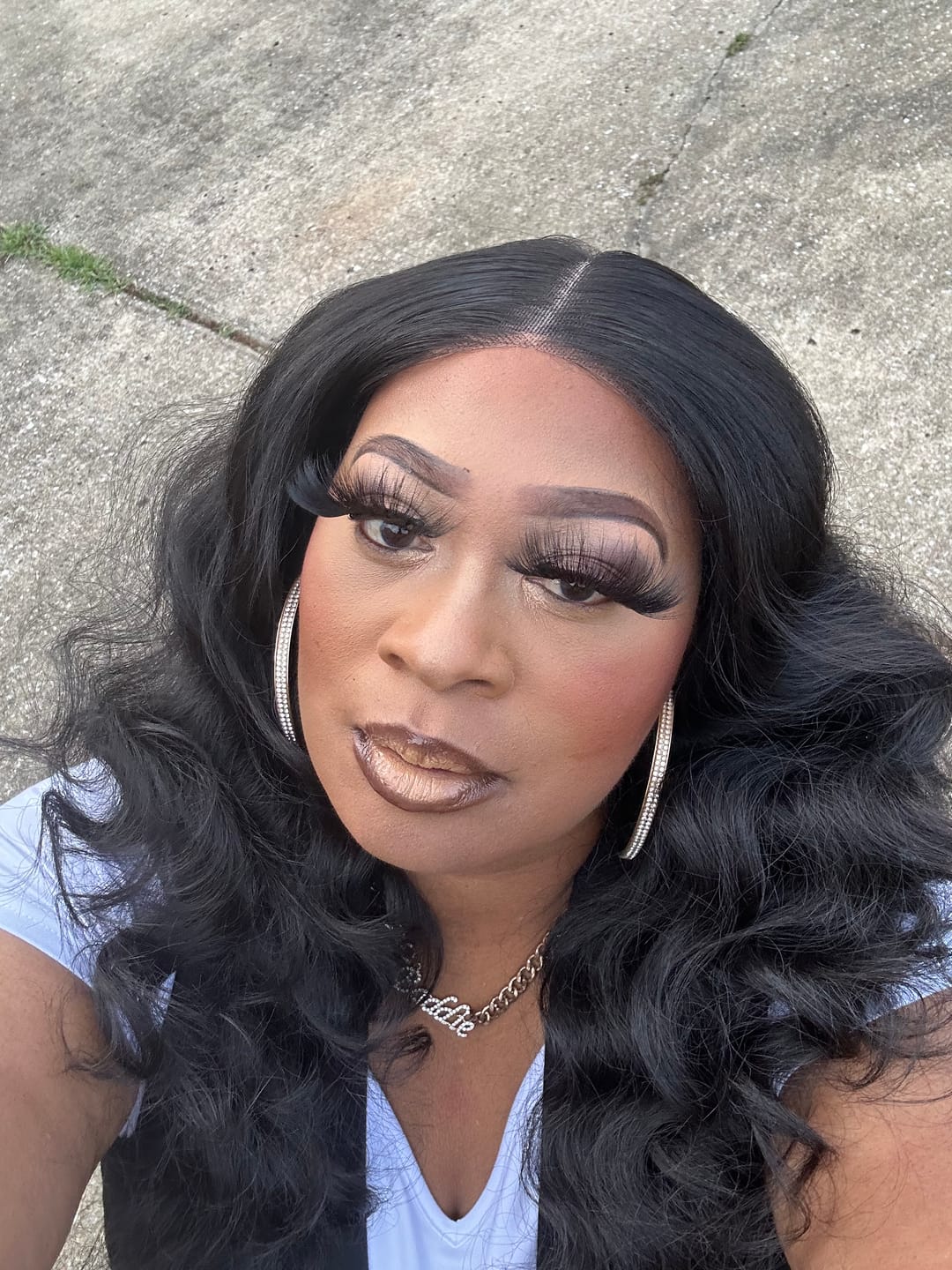 Customer photo review of Sensationnel Bare Lace Glueless Human Hair Blend 100% Full Lace Wig - FULL LACE UNIT 4