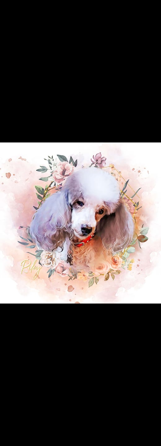 Customer photo review of Full Bloom Style Watercolor Pet Canvas