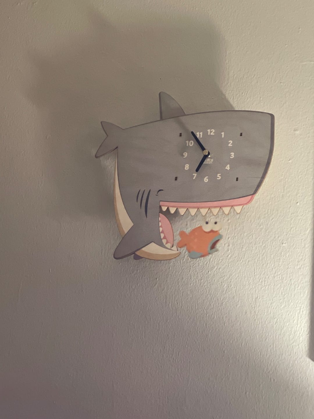Customer photo review of Crush the Shark Pendulum Clock