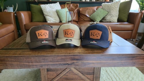 Customer photo review of Premium Custom Leather Patch Hats (Wholesale)