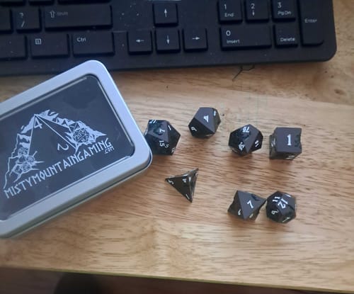 Customer photo review of Monster Manual Dice - Gunmetal and Green