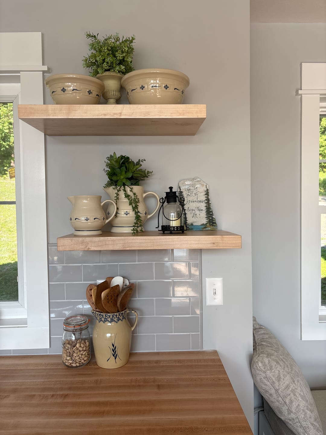 Customer photo review of Maple Floating Shelves