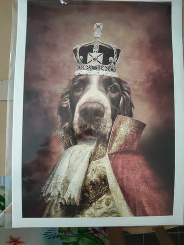 Customer photo review of The King - Custom Vintage Pet Portrait