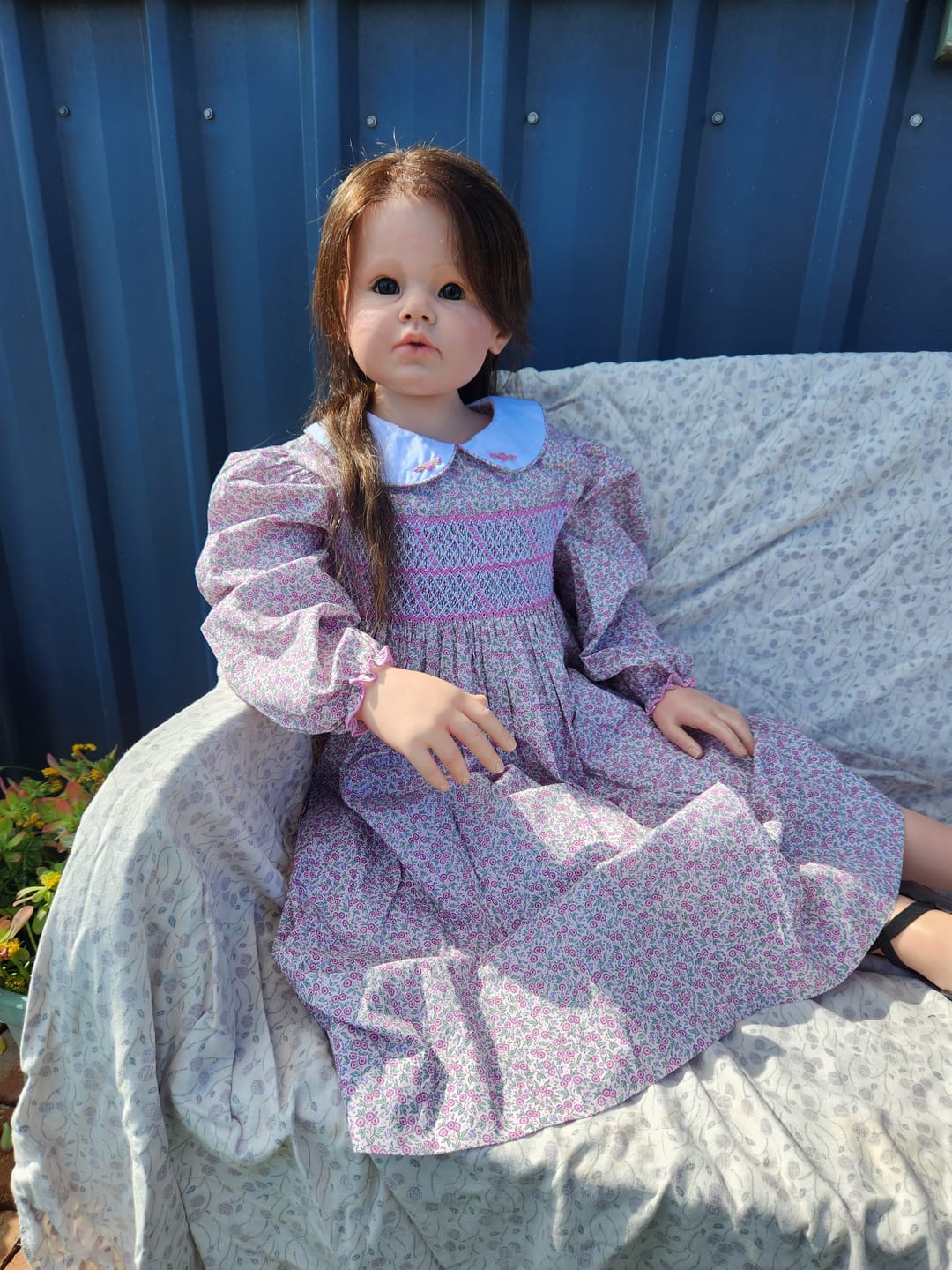 Customer photo review of Lilac Floral Handsmocked Dress