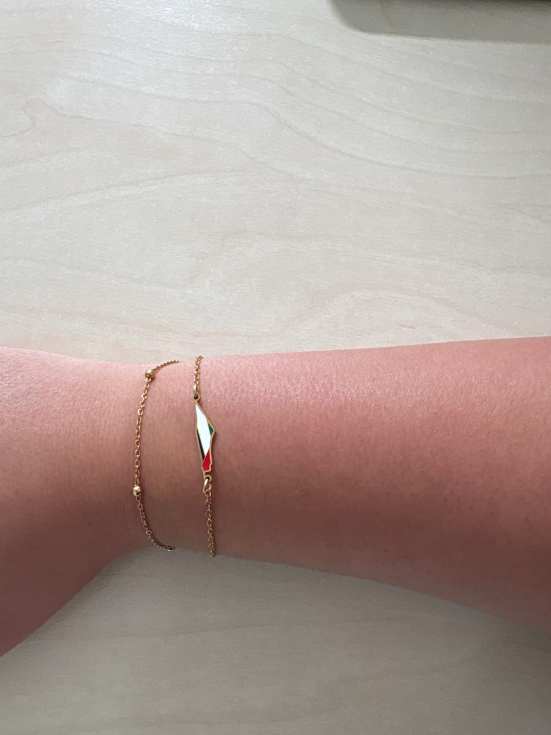 Customer photo review of Palestine Map Bracelet