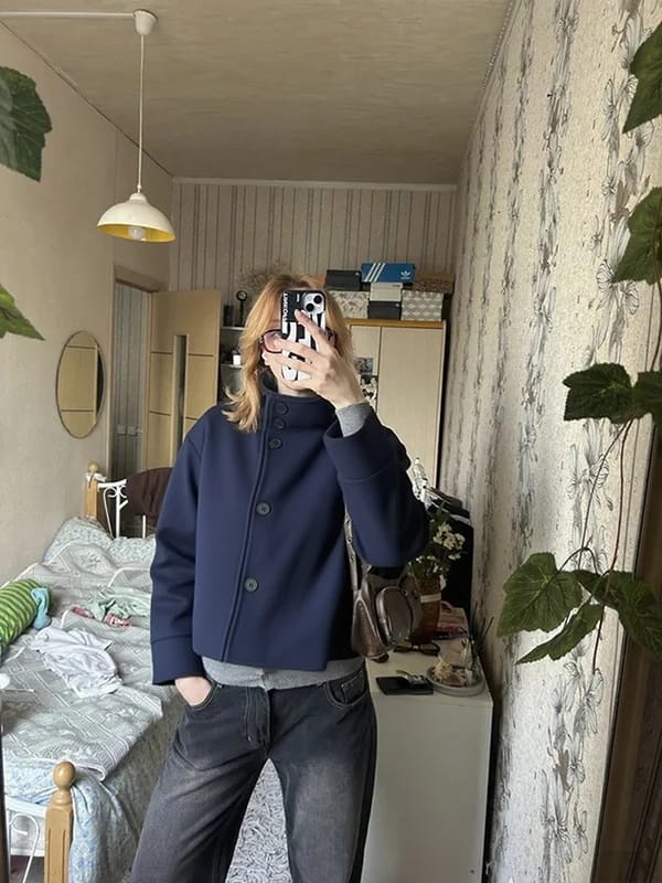 Customer photo review of Rosalia Elegant Lady Women's Jacket with Stand Collar for Autumn Style