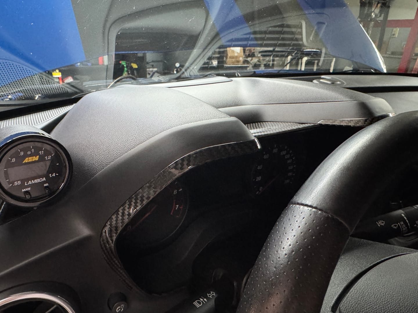 Customer photo review of 2016-2024 Carbon Fiber Gauge Cluster Bezel Chrome Delete Cover