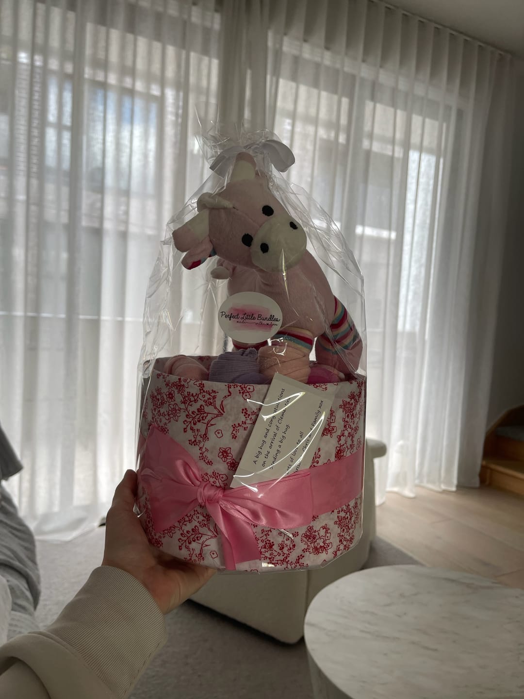 Customer photo review of Georgia Giraffe Girls Nappy Cake