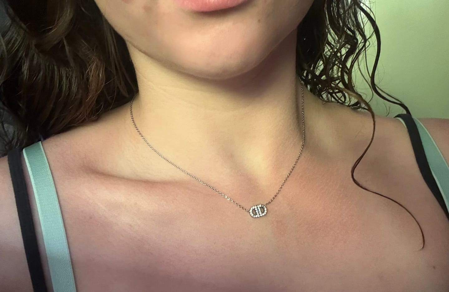 Customer photo review of Deluxe Pave Kette 14K Vergoldet