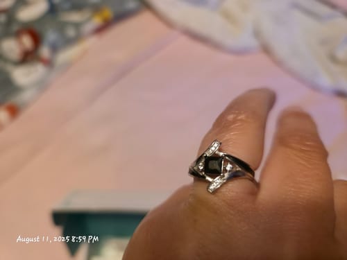 Customer photo review of Milky Way Kiss Ring - Black Onyx