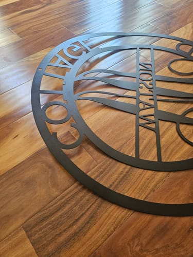 Customer photo review of Elaborate Name - Steel Sign