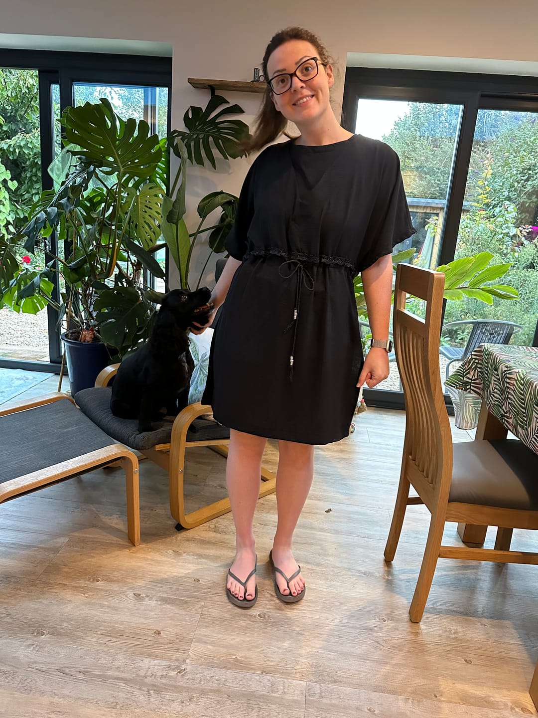 Customer photo review of Plain Italian Stretch Crepe Polyester Fabric