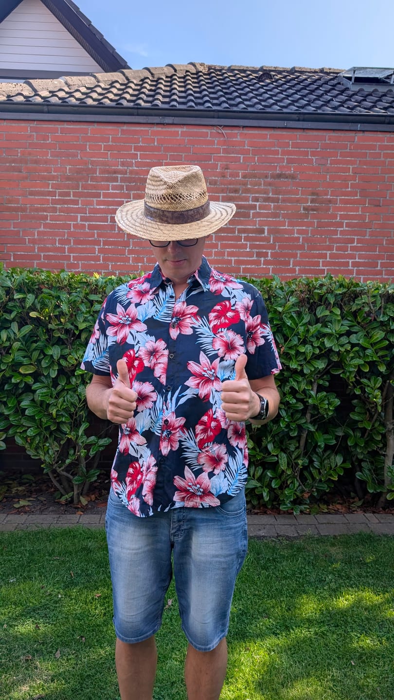 Customer photo review of Herren Blumenmuster Baumwolle Kurzarmhemd