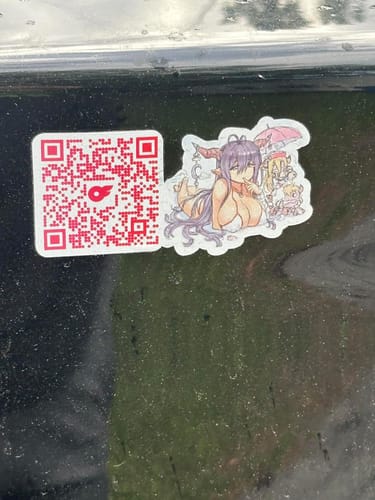 Customer photo review of Custom QR Code Logo Stickers