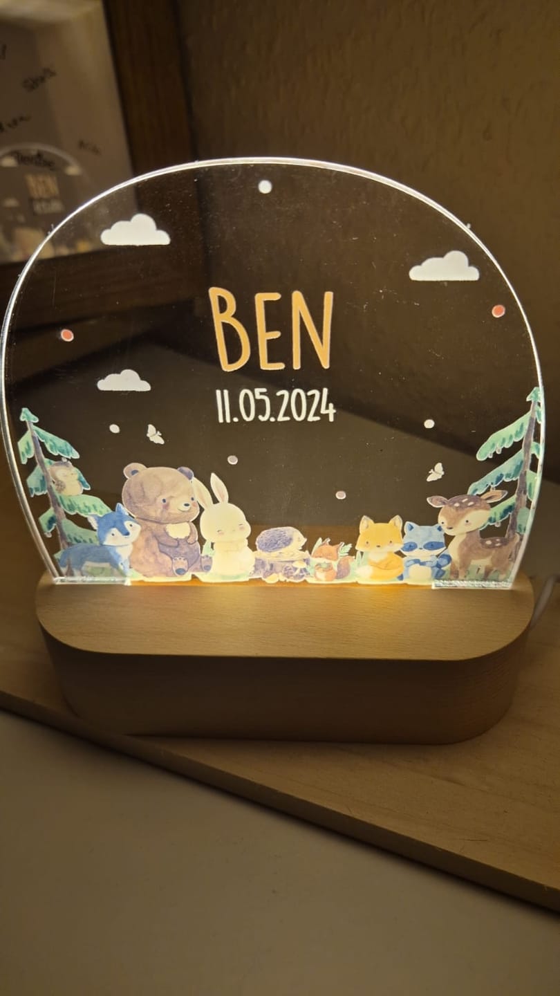 Customer photo review of Nachtlicht Kinder personalisiert - Niedliche Waldtiere