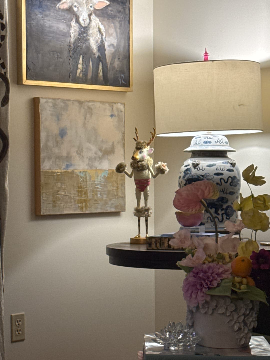Customer photo review of 19" Hot Pink La Renne, Tabletop Edition Deer | Glitterville
