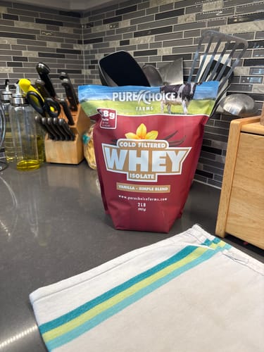 Customer photo review of Whey Protein Isolate with Organic Vanilla