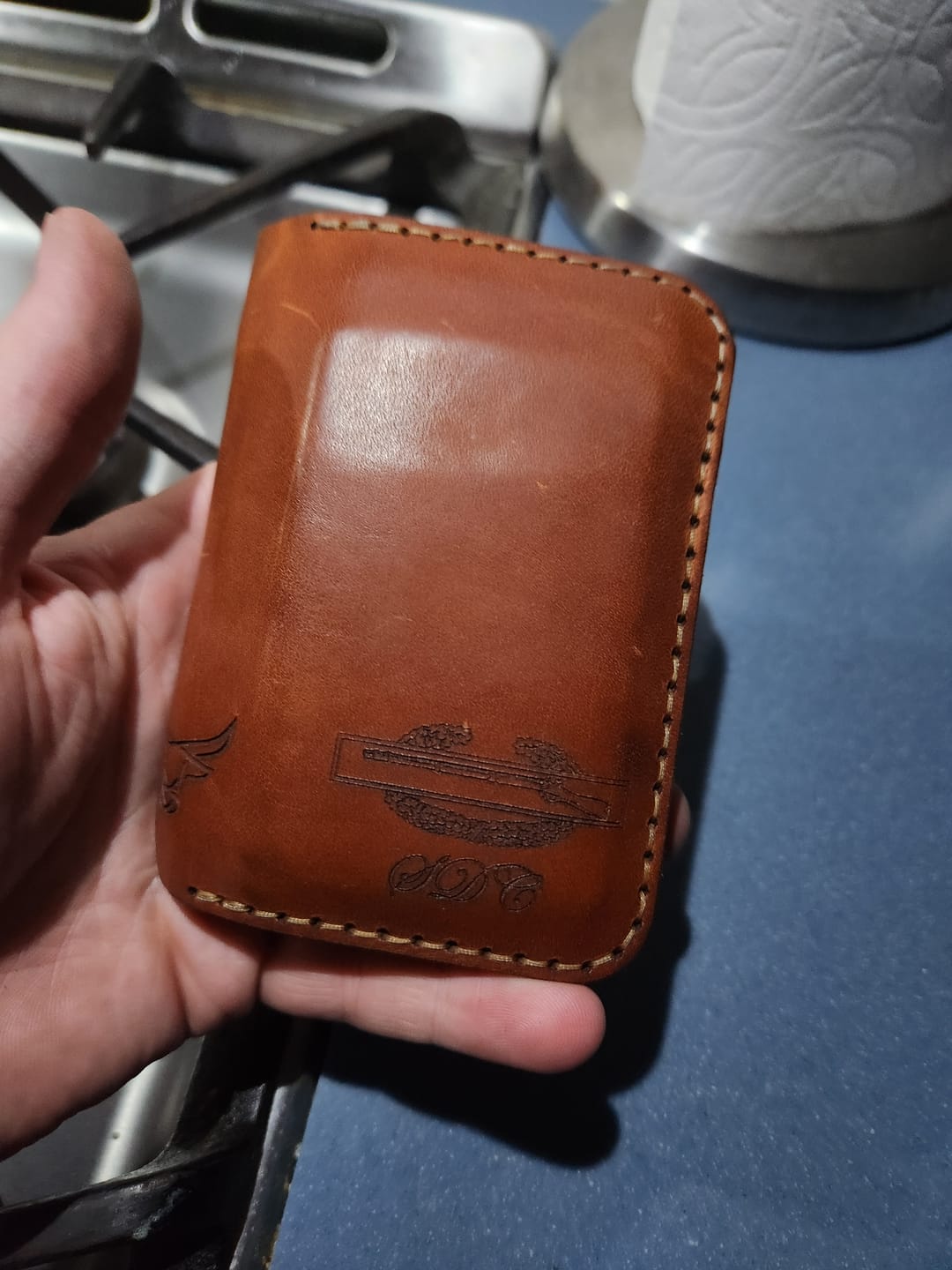 Customer photo review of The Tyler Vertical Wallet