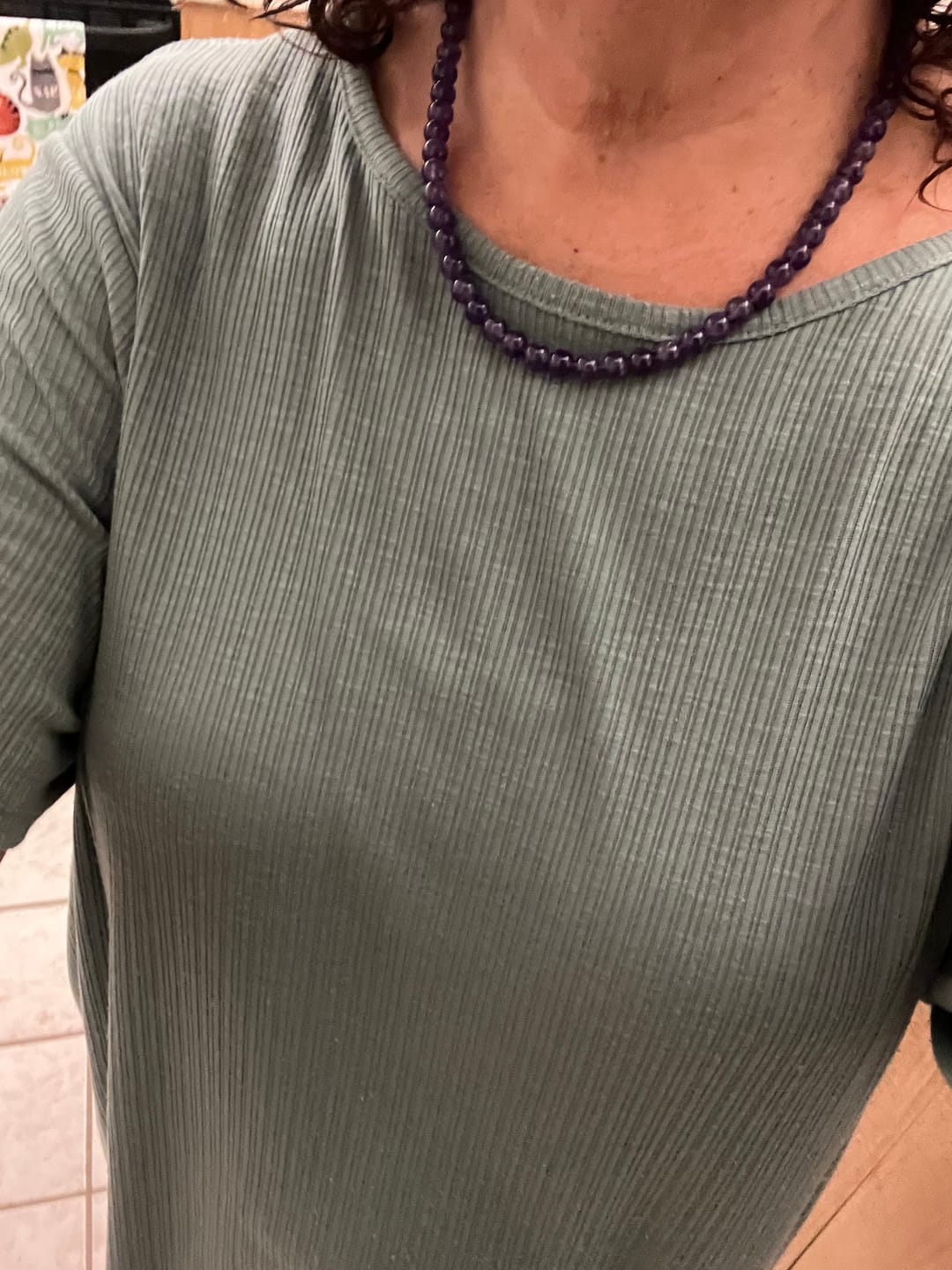 Customer photo review of Amethyst Beaded Necklace