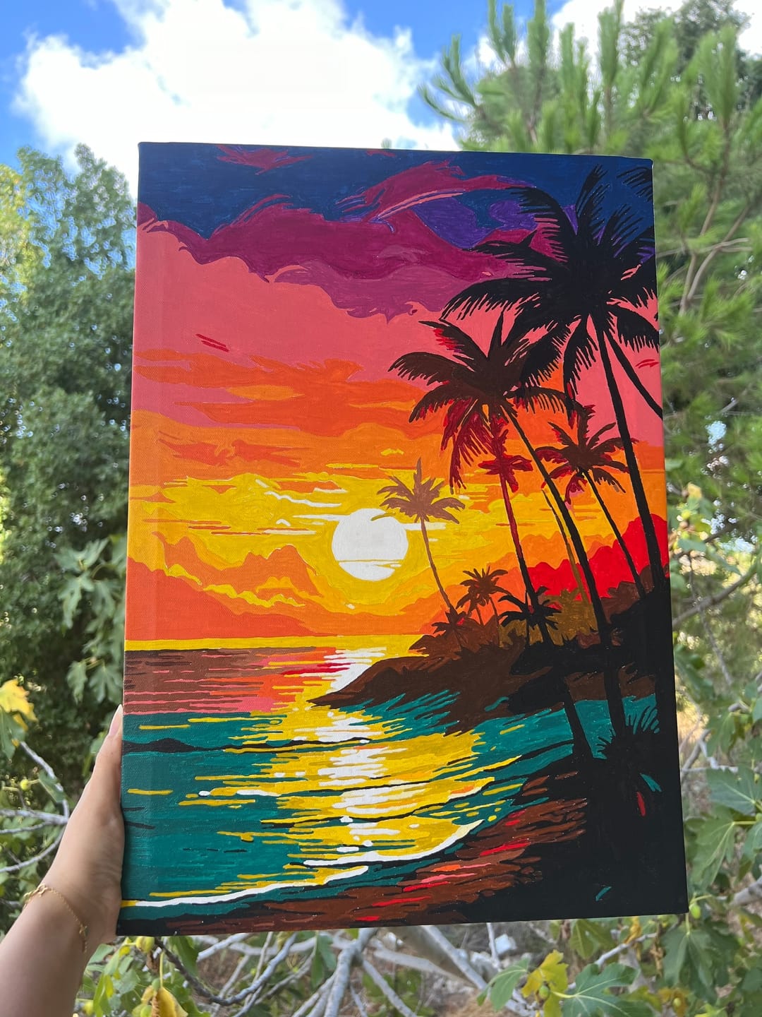 Customer photo review of Tropical Sunset - Paint By Numbers Kit