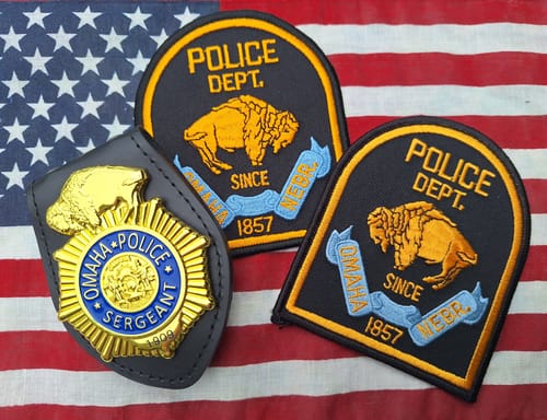 Customer photo review of Omaha Police Sergeant Badge Customizable Number